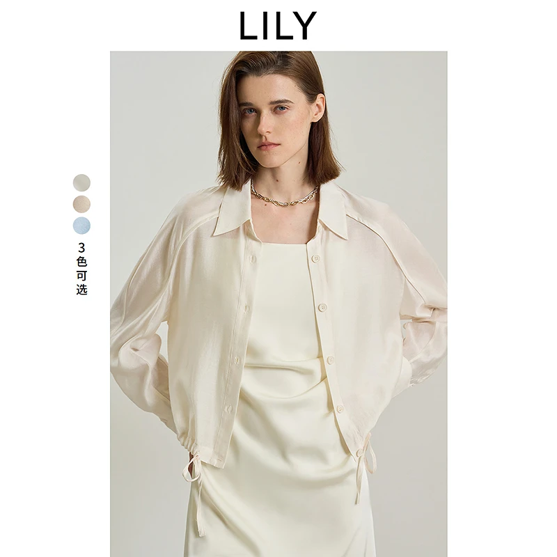 【柜姐专享】LILY2025春新款女装衬衫125149C4909