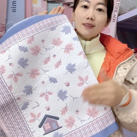 棉特价蓝色枫叶纯棉