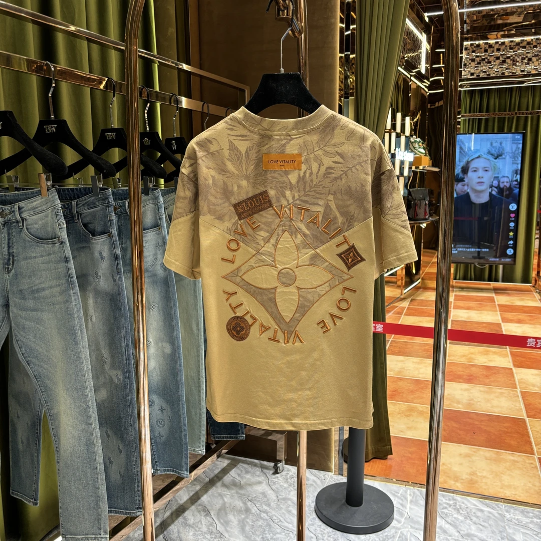 AX-HY2025夏季时尚潮流百搭英伦风高端刺绣短袖25251