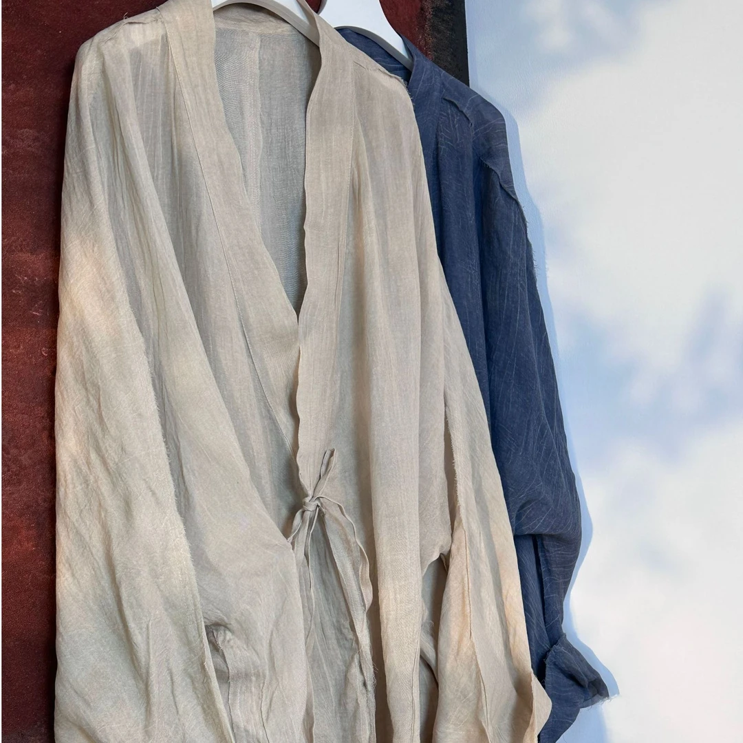 中式纯色春季薄款衬衫对襟防晒衣夏季春夏外披交领外套