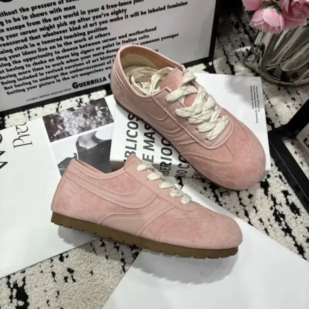 D901新款复古平底德训鞋女运动休闲阿甘鞋