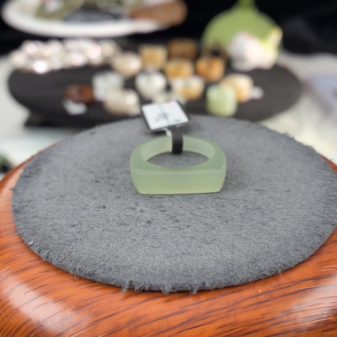 和田玉（糖玉）未镶嵌戒指b54晴水马鞍17.3