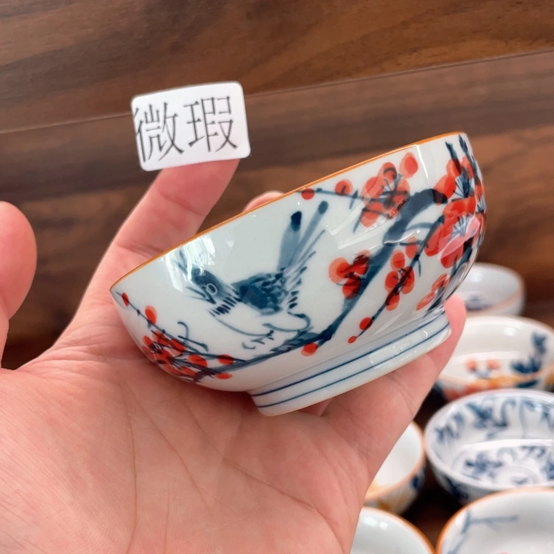 釉下手绘茶具微瑕