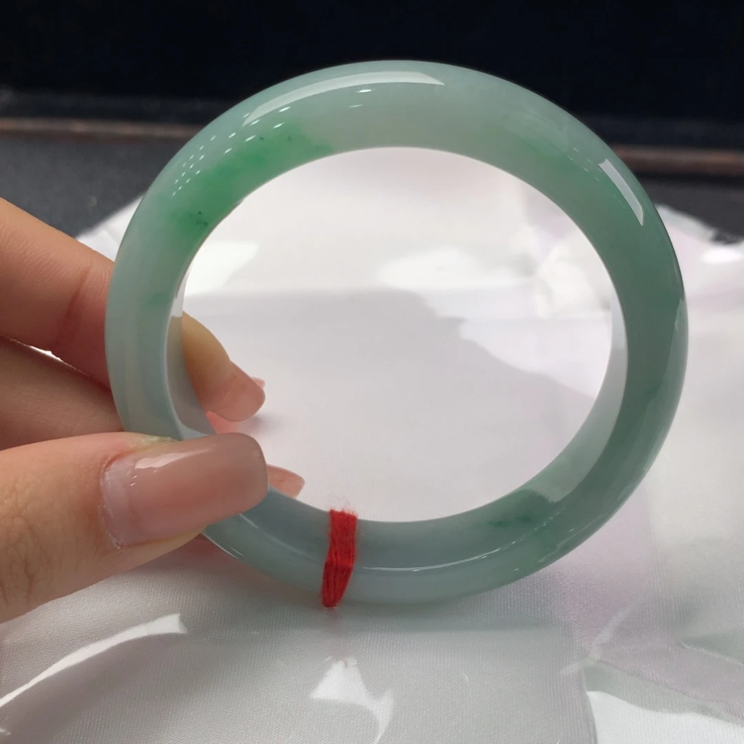 翡翠未镶嵌手镯缅甸A货翡翠种水阳绿54 55