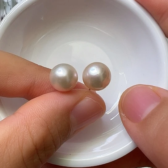 银S925镶嵌耳饰淡水珍珠
