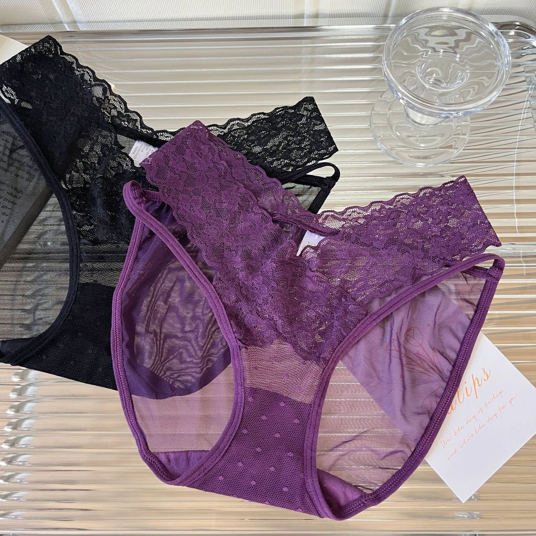 绝色腰肌*法式性感蕾丝内裤女生纯欲镂空透气低腰三角裤女