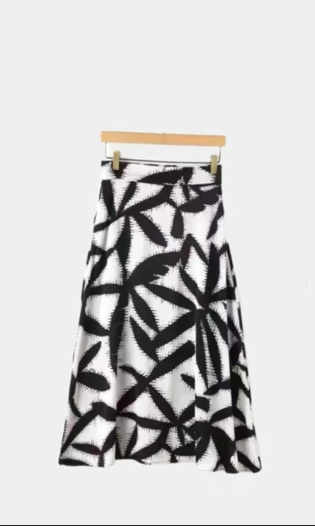 印花女装气质仙女风女士O型时尚半身裙长裙夏款