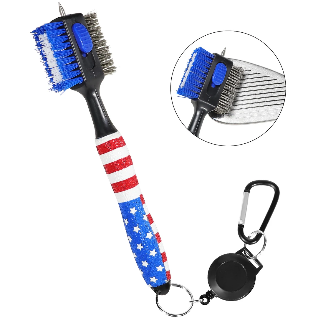 新款高尔夫球杆清洁刷配件球头双面钢丝清洁刷适用于多种场合可定