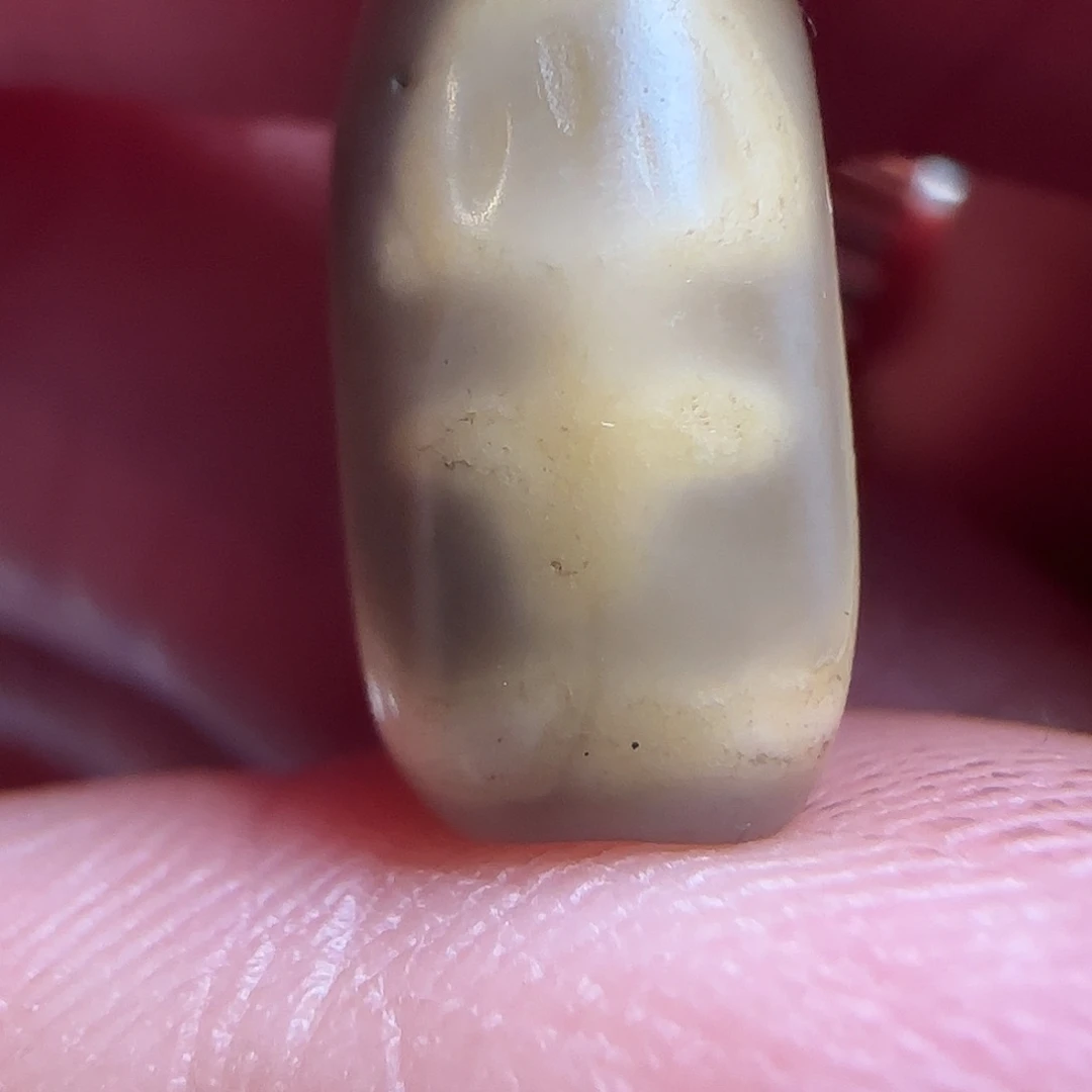 颈饰玻璃老料器皮壳傻开门15x8