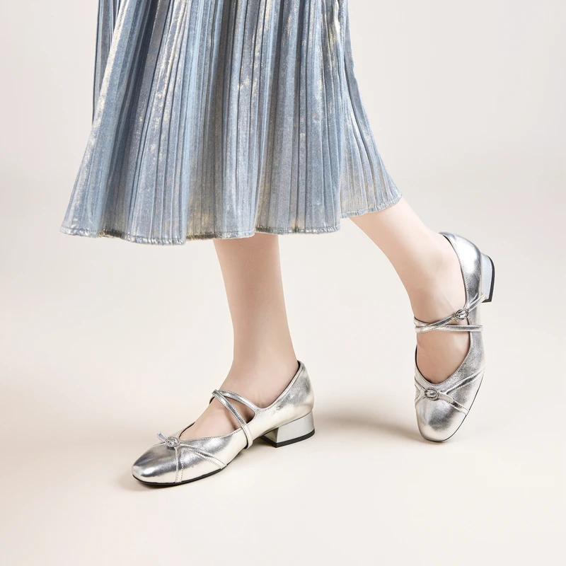 EP YAYING雅莹女鞋 优雅如意芭蕾舞鞋平底绑带单鞋 25新品XB01A