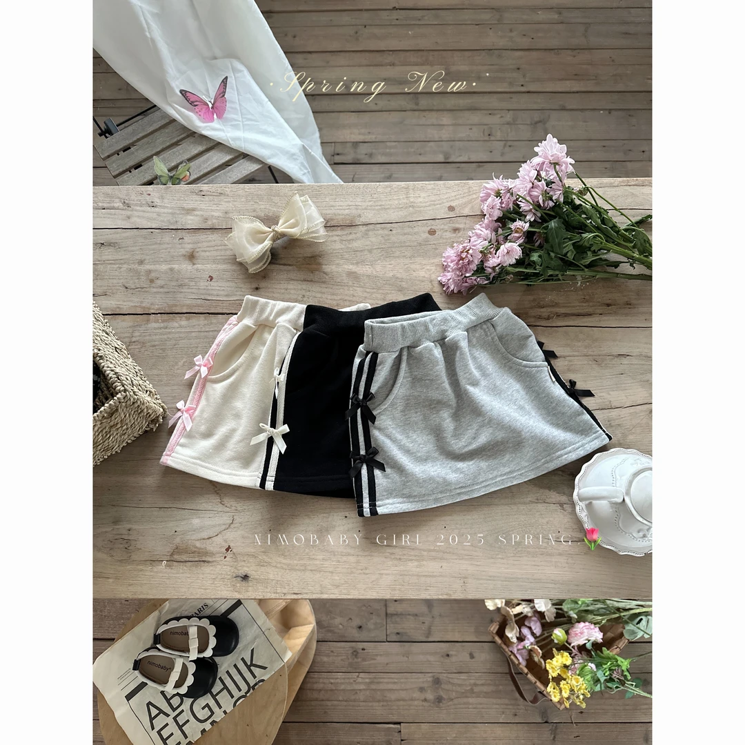 NIMO【可露丽】韩版春款宝宝可爱时尚复古百搭清新时尚蝴蝶结半裙
