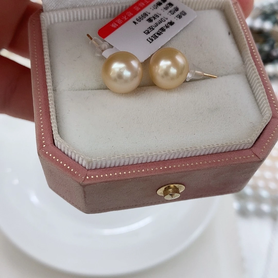 海水珍珠耳饰18K金镶嵌