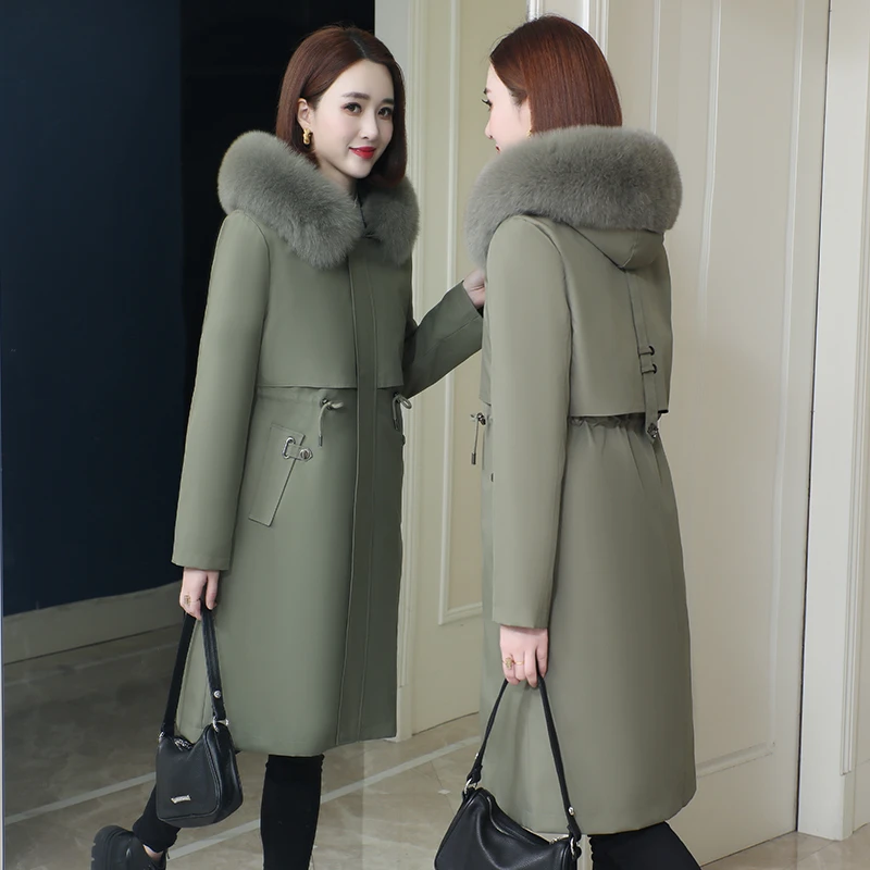 派克服女大衣2025冬新款爆款獭兔毛可拆卸内胆中长款海宁皮草毛领