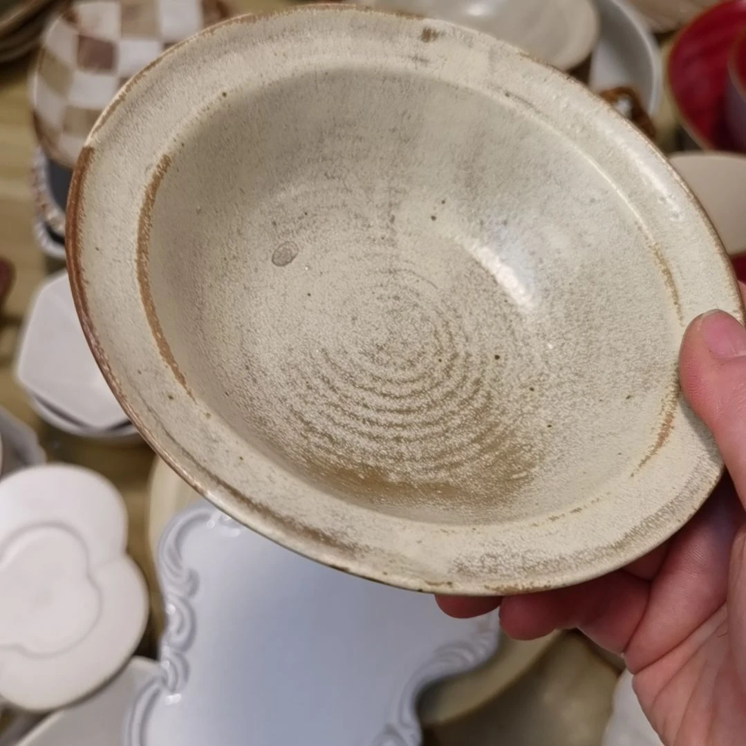瓷片微瑕粗陶小草帽两个一组