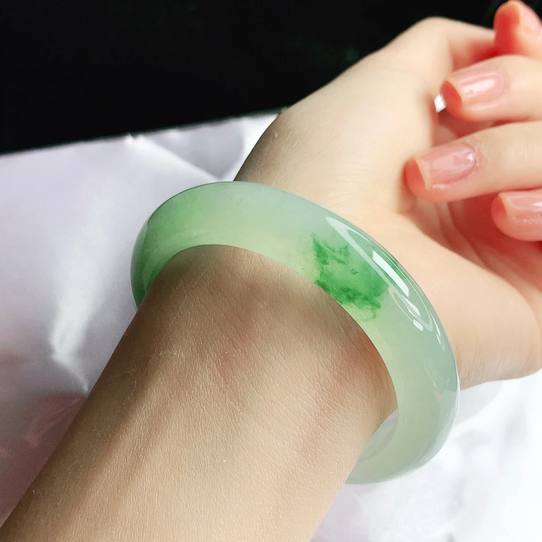 翡翠未镶嵌手镯缅甸天然a货翡翠手镯