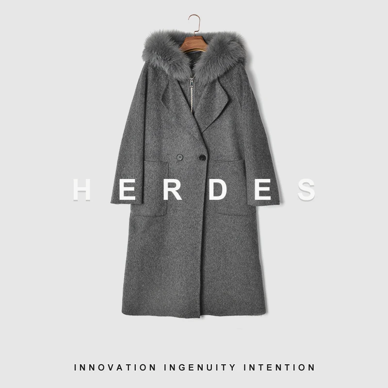 HERDERS 多色帽款潮流时尚双面呢外套 246526