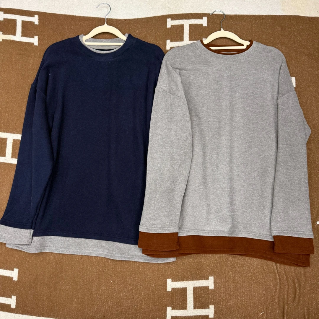 SuSu-122新款圆领拼色打底衫