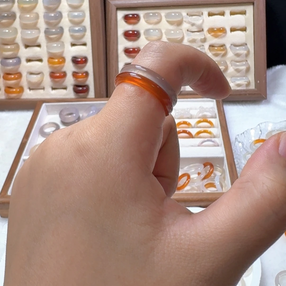 未镶嵌戒指玛瑙/玉髓1**9港18灰➕焦糖细