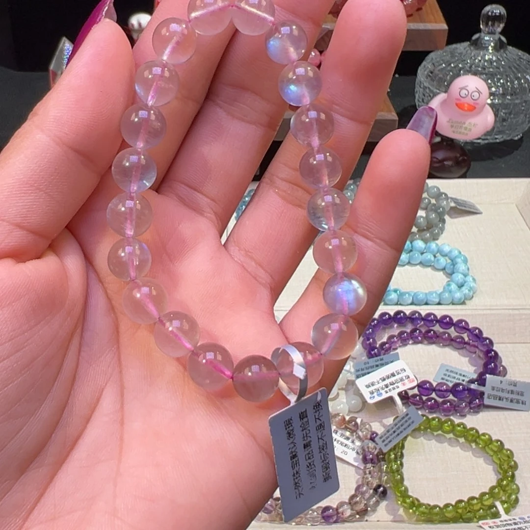 月光石手串未镶嵌·****祖宗级冰种粉月光9.3mm
