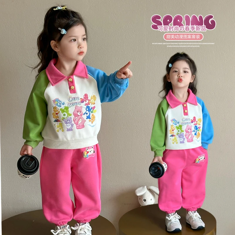 女童休闲套装2025新款儿童春秋装洋气女宝宝春季Polo卫衣两件套潮