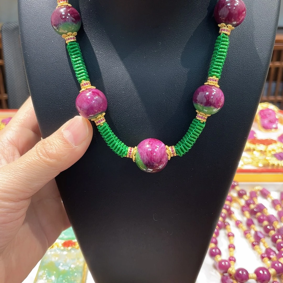 锦纶非金属吊坠项链红宝