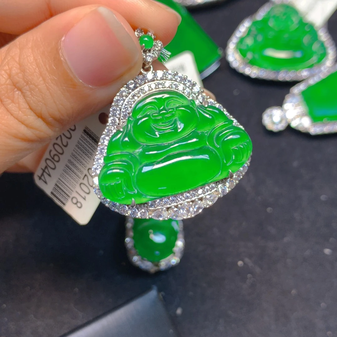 翡翠银S925镶嵌颈饰