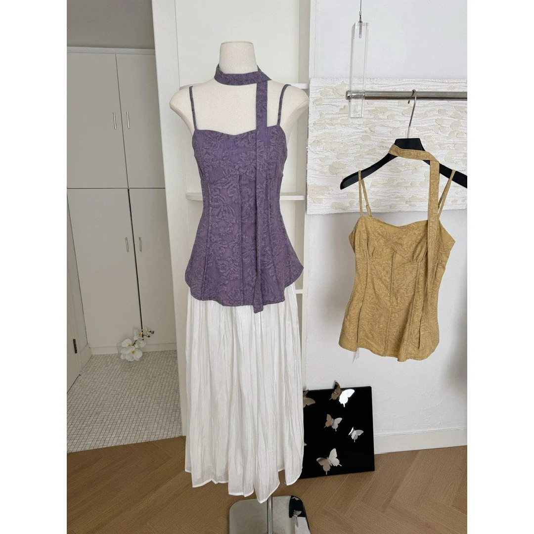 夏季新款提前看！韩版修身显瘦抹胸背心(配腰绳)