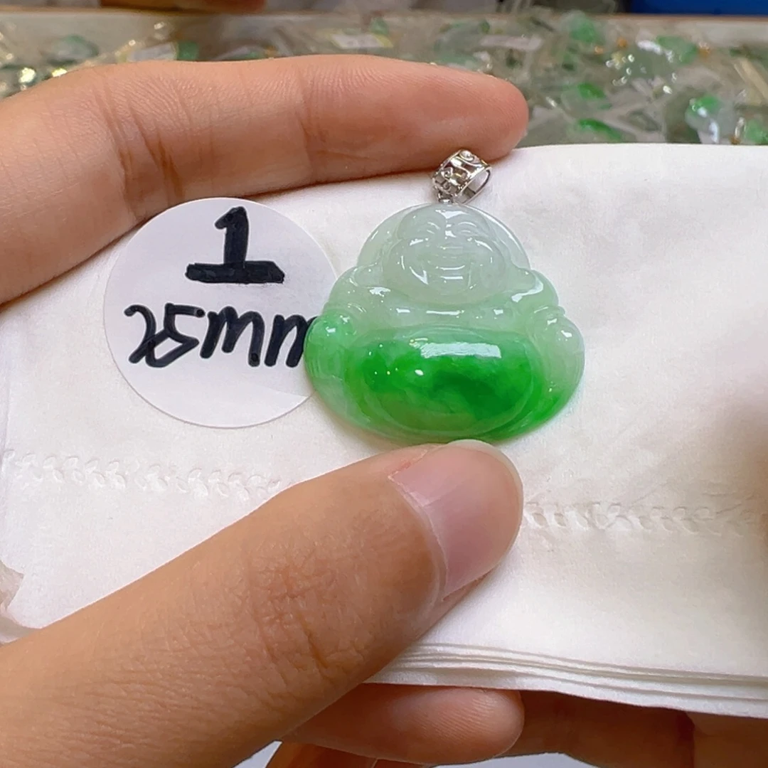 吊坠(不含链)18K金镶嵌翡翠
