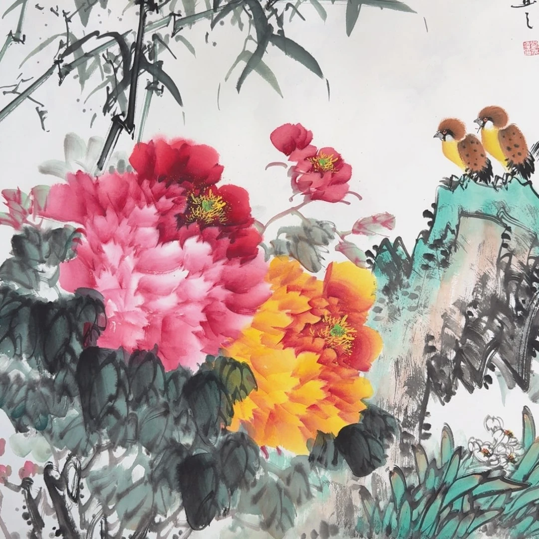 国画国画作品山水花鸟纯手绘