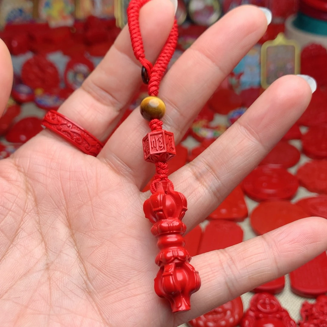 天然辰砂工艺品朱砂钥匙扣