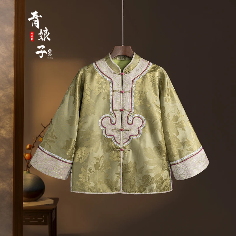 青娘子（凝悦）新中式国风百搭拼接气质简约外套60301