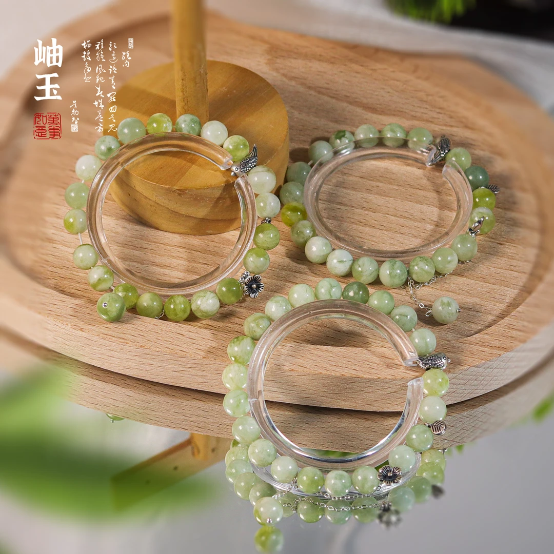 《春日信使》岫玉手链 Q735 多样性发颜色微差发货件数一