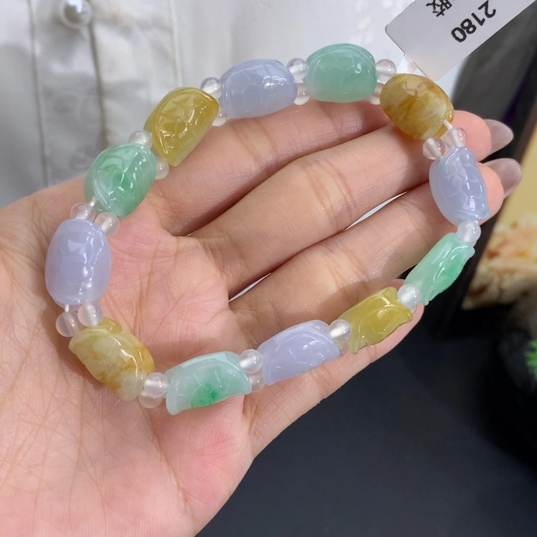 翡翠未镶嵌手串冰胶富甲天下多宝手串