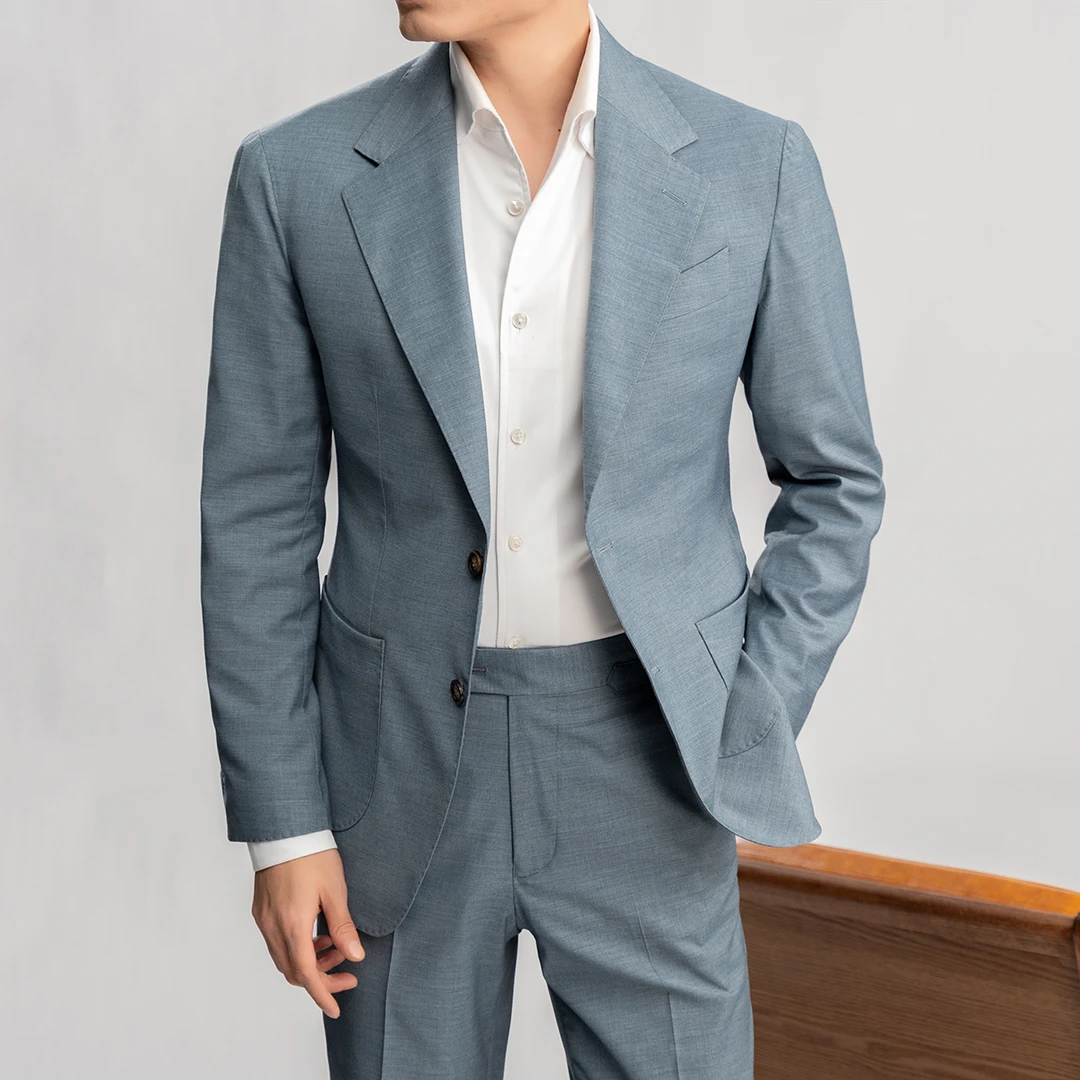 谷巢高定西装套装西服男士工艺时尚夏款修身上衣