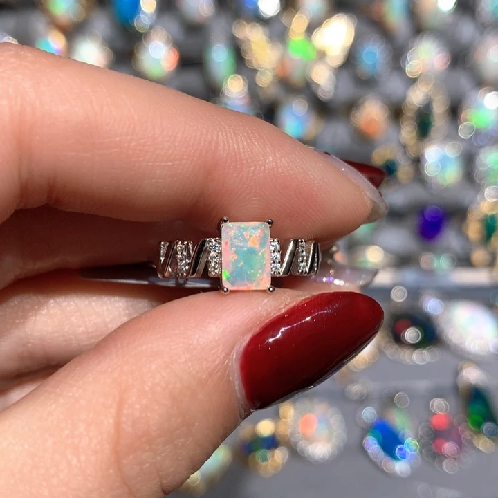 欧泊K福利戒指银S925镶嵌