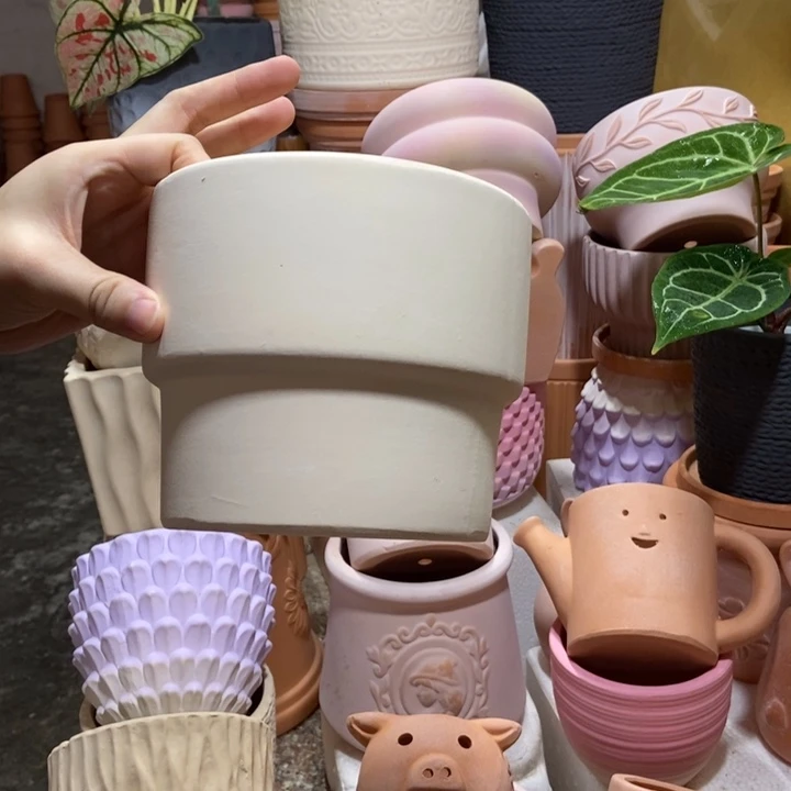 15×13白陶双层盆 粗陶1个
