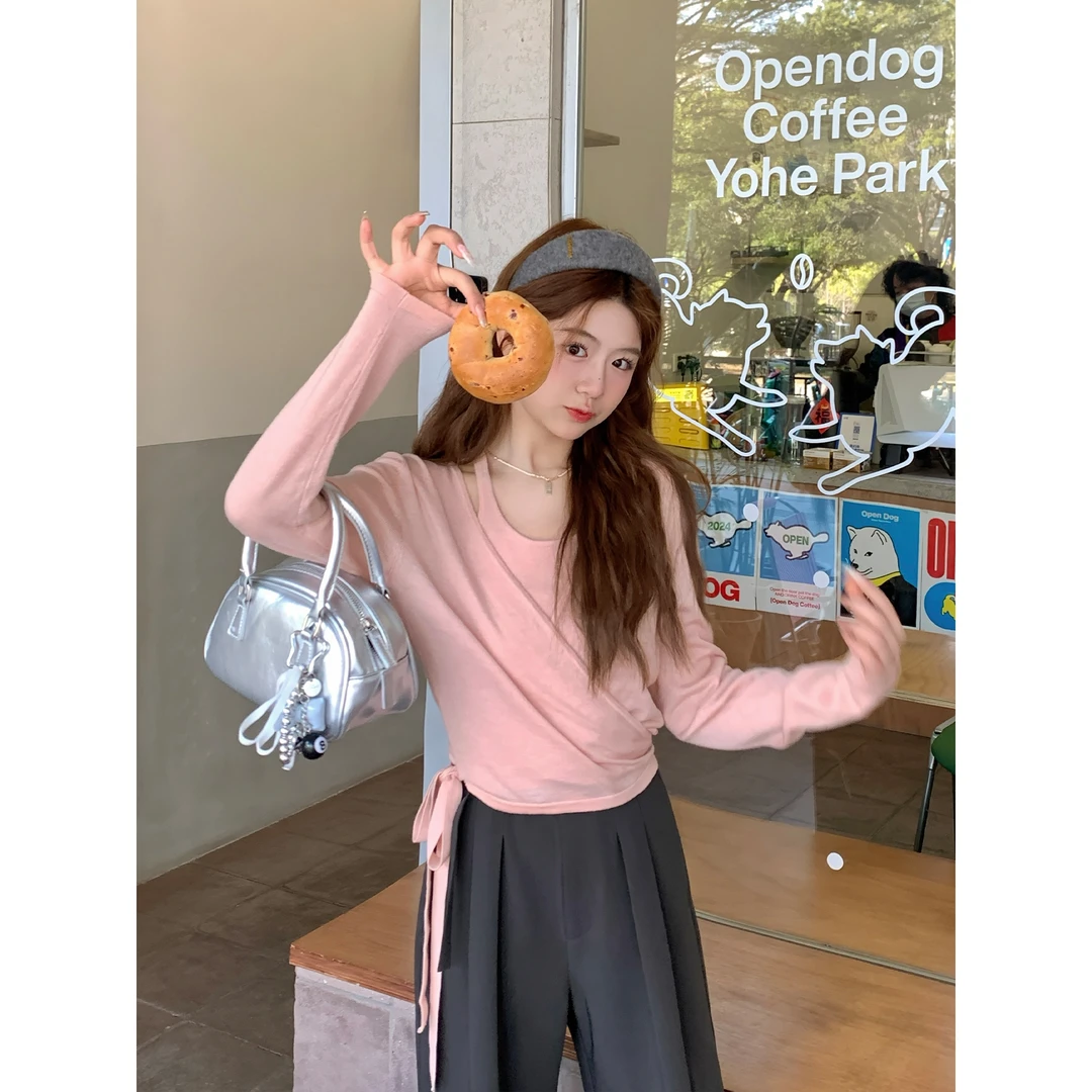 切糕【粉雾蔷薇】小个子上衣女小众时尚洋气通勤显瘦长袖女装套装
