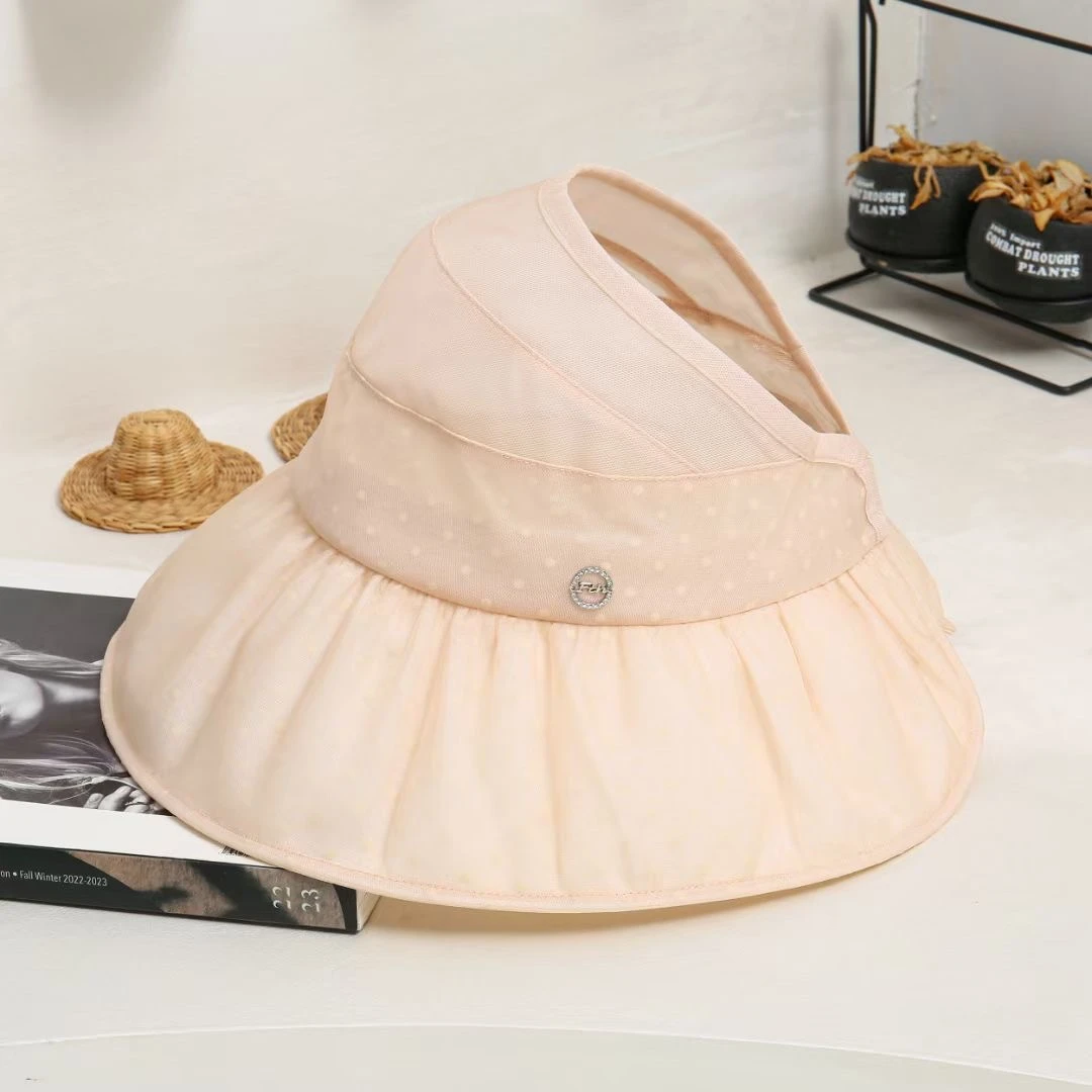 2025春夏新款半空顶桑蚕丝渔夫帽时尚百搭防紫外线遮脸大帽檐