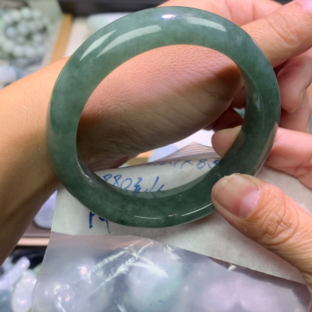 定制翡翠未镶嵌手镯58.8
