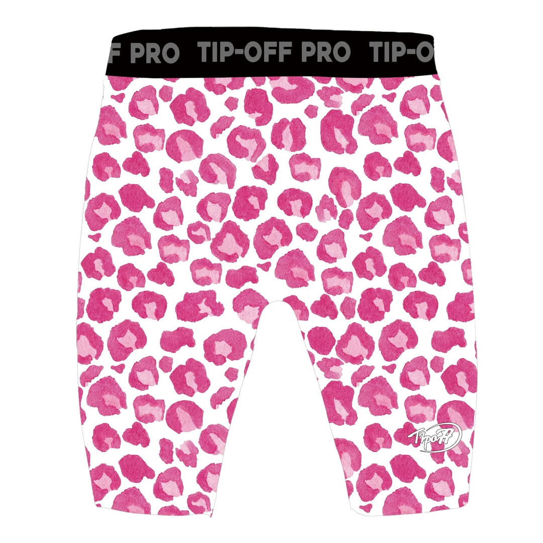 Tip-Off美式豹纹篮球五分透气高弹速干健身训练打底压缩紧身裤男