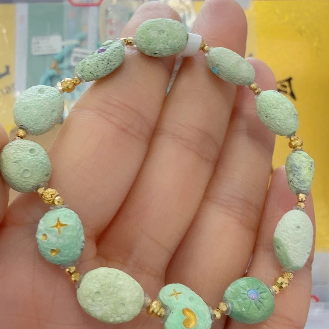 绿松石18K金镶嵌珠宝奇石