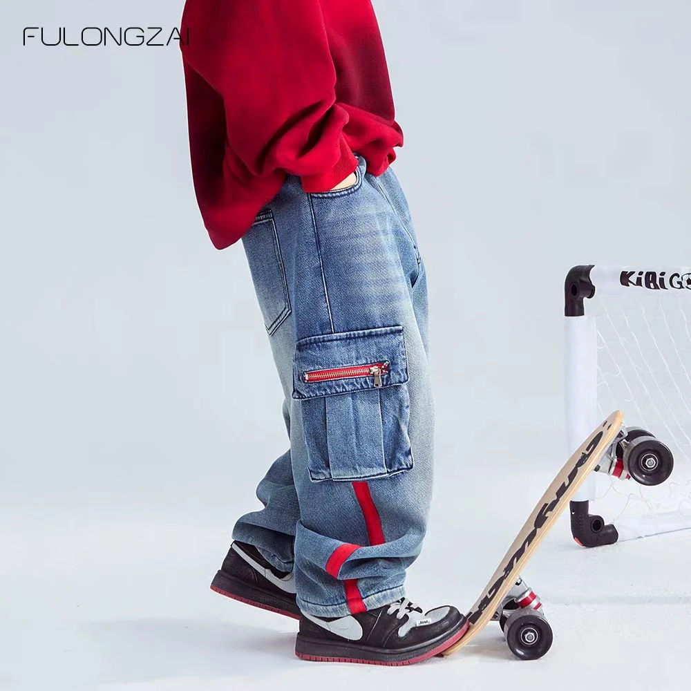 年款超好看【加绒】新款工装冬款老爹牛仔裤潮牌韩版3687