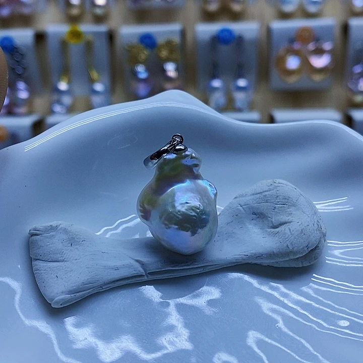 淡水珍珠银S925镶嵌颈饰