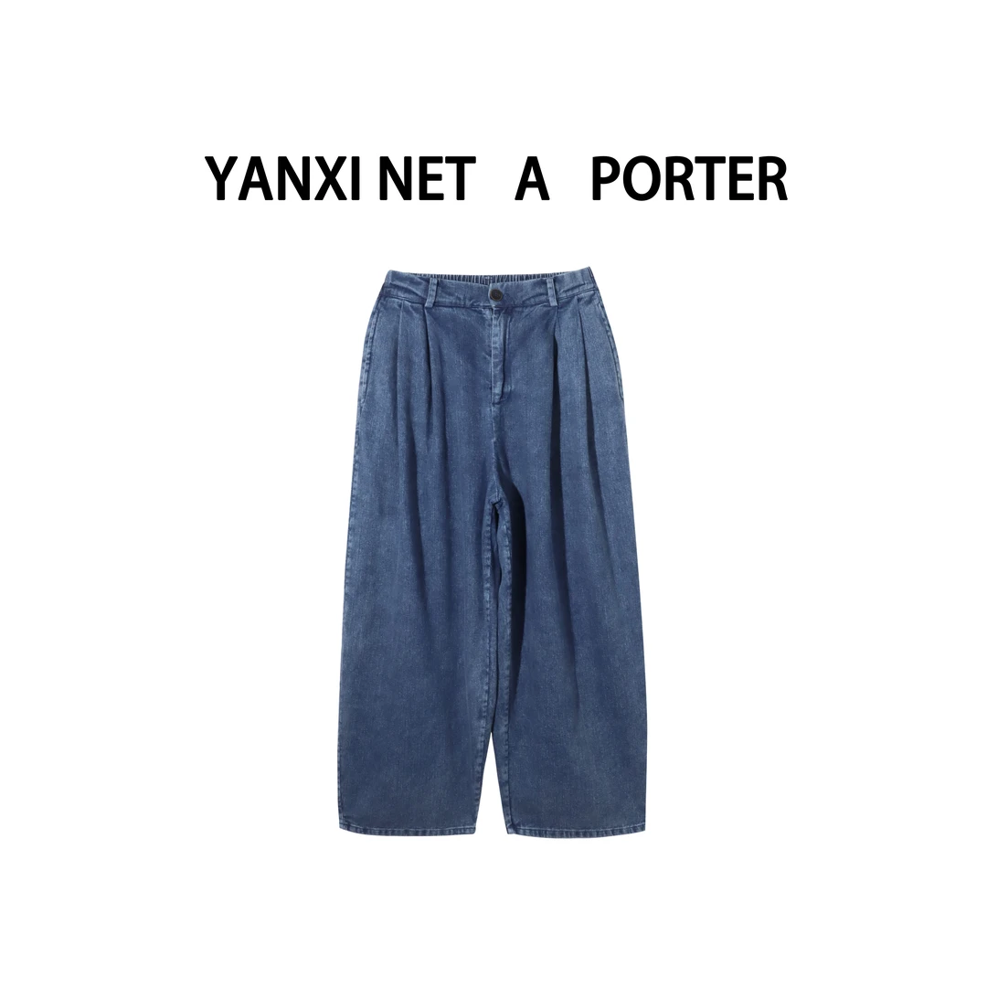 【2.24严选新品】休闲文艺宽松弯刀牛仔裤