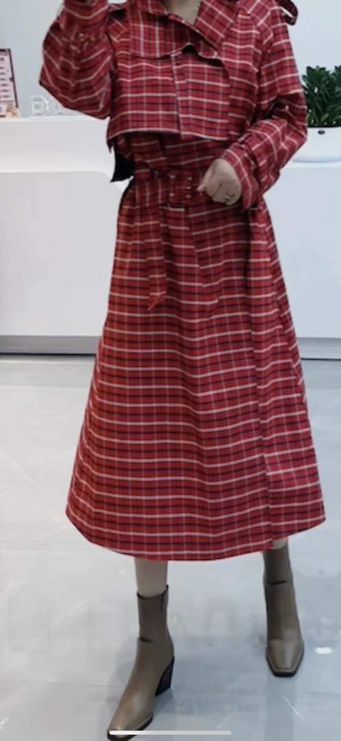 外套修身型复古休闲条纹女格纹设计师秋季短外套秋冬浪漫风