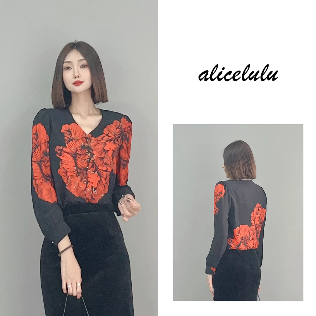 1 ALICE “富丽堂皇”衬衫 华美印花 贵气飘逸 S2141099Q