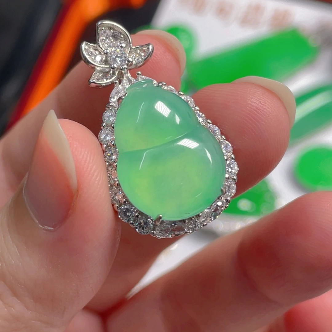 翡翠银S925镶嵌吊坠(不含链)