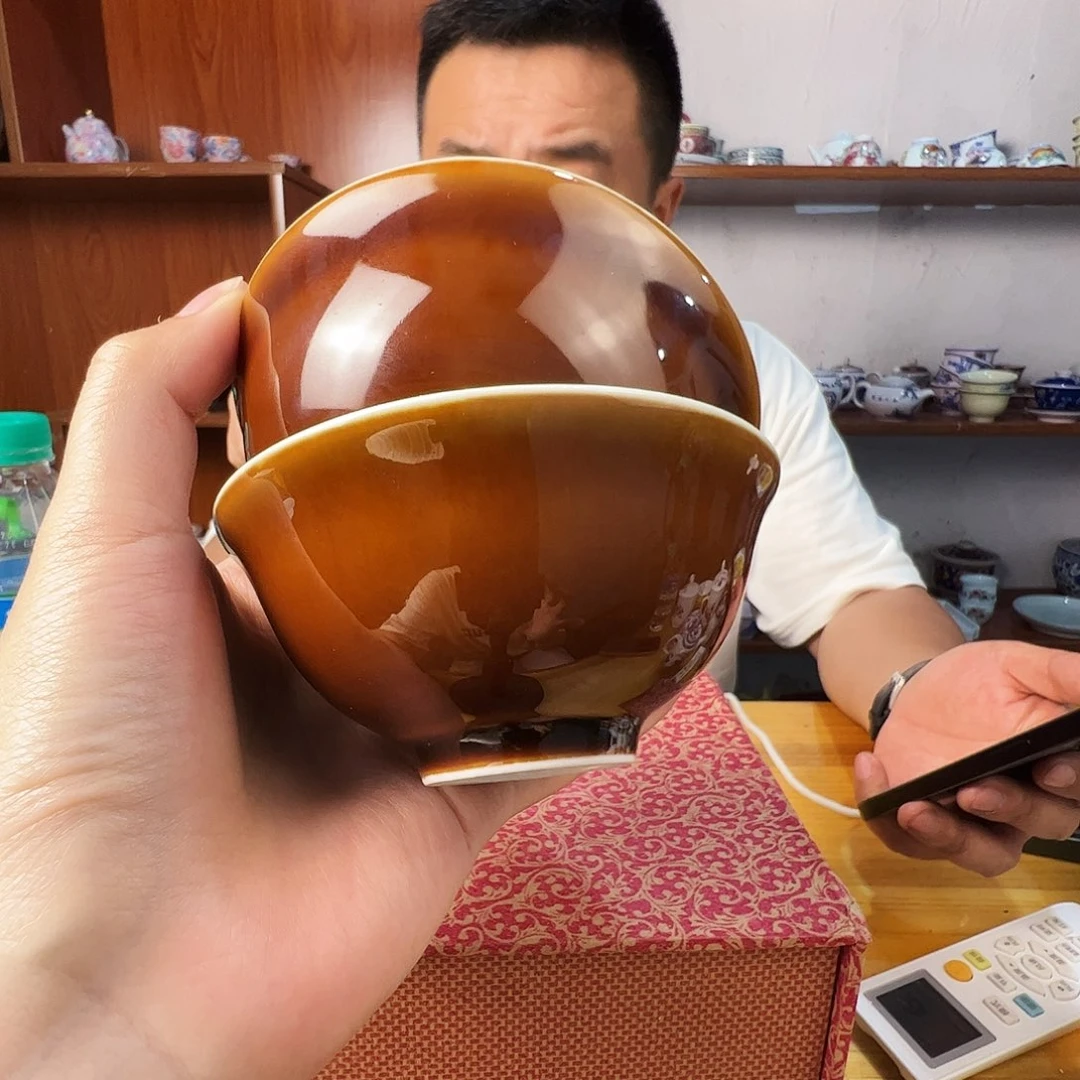 瓷片景德镇陶瓷高温颜色釉2只