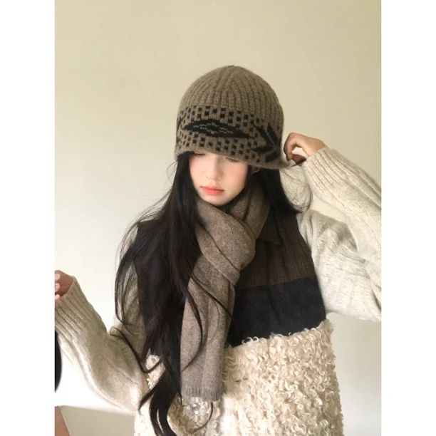 闪电小狗2025【羊毛费尔岛】针织帽*女秋冬加厚保暖百搭潮牌毛线