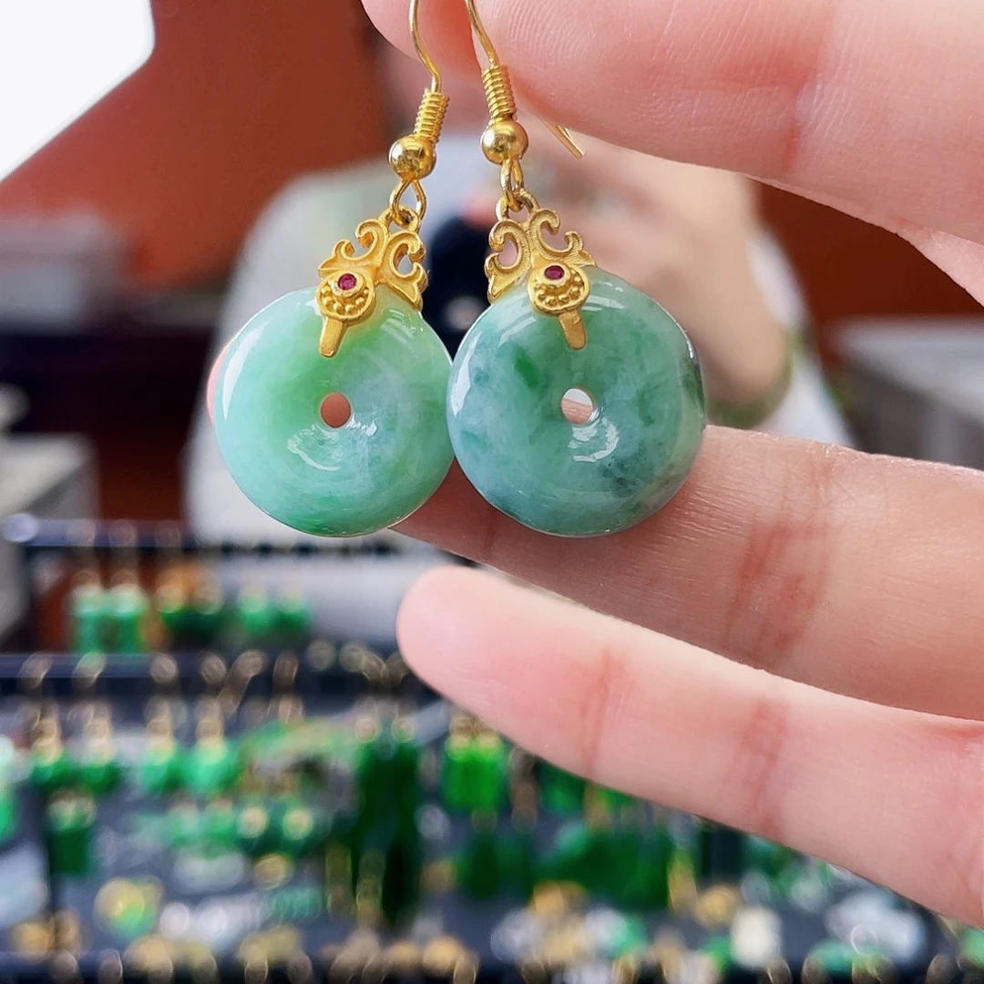 翡翠未镶嵌耳饰饰品